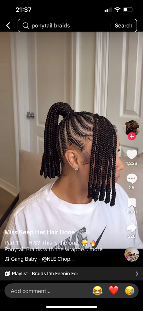 Braided Ponytail (Adult) at KissedByKe Styles in Ruston, LA