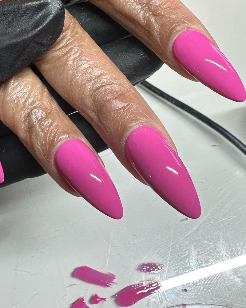 Hard Gel Extensions + Solid/French at Chella’s Studio in Lynn, MA