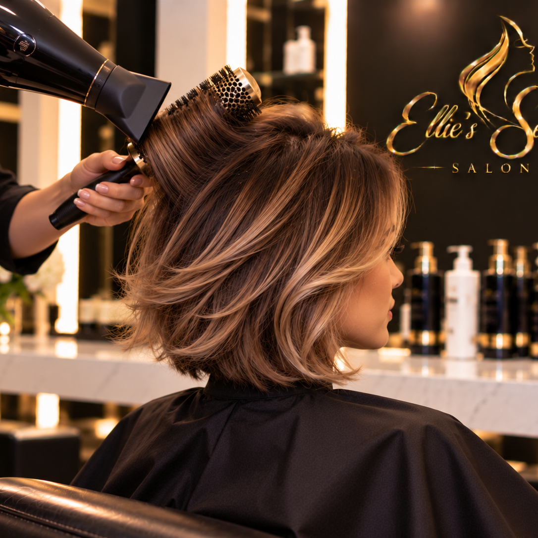 Short Hair Blowdry at Ellie’s secret salon in Irvine, CA