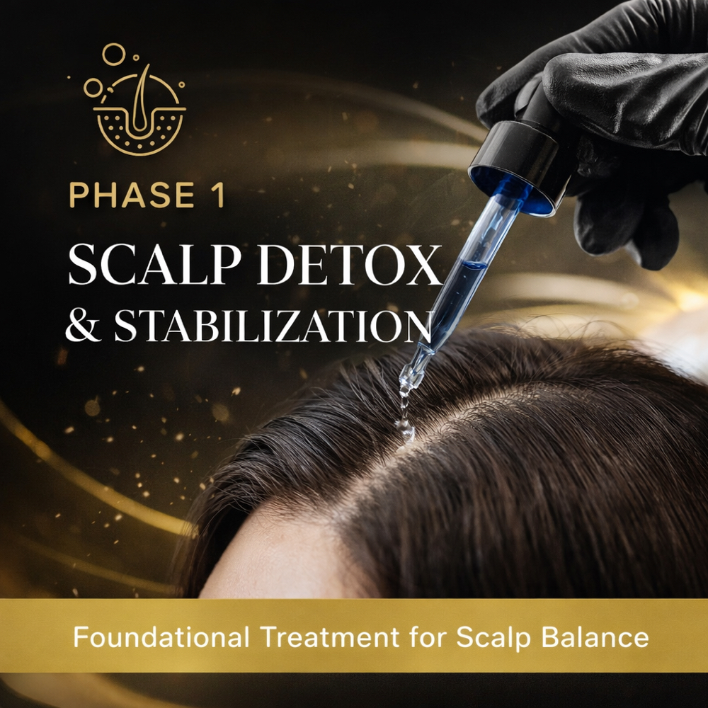 Phase1: Scalp Detox & Stabilization at HFS Trichology & HeadSpa Inc. in Stockton, CA