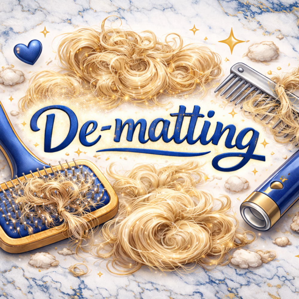 Dematt service at Holypawzgrooming in Highland, CA