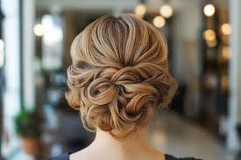 Hair updo styling