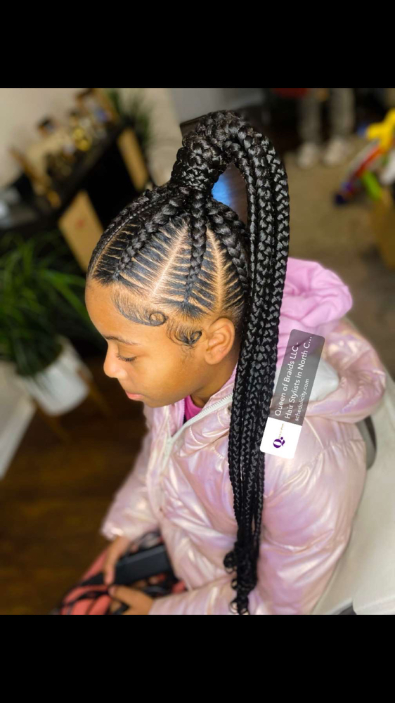 Kids (9-11) Braided Ponytails