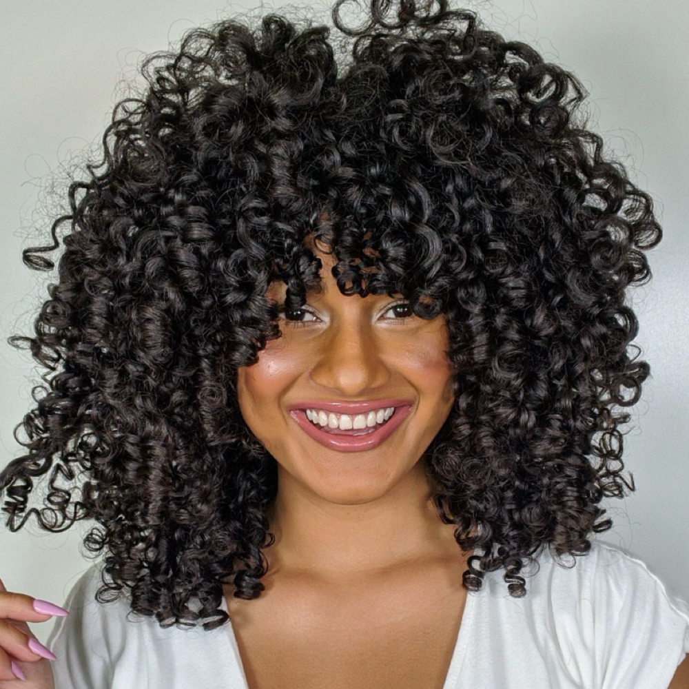 Curly Womens Haircut at The Salon USC Village in Los Angeles, CA