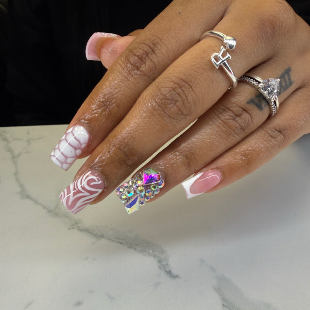 Fill In With French Tips-Short at Khloe’ De Nails in Cincinnati, OH