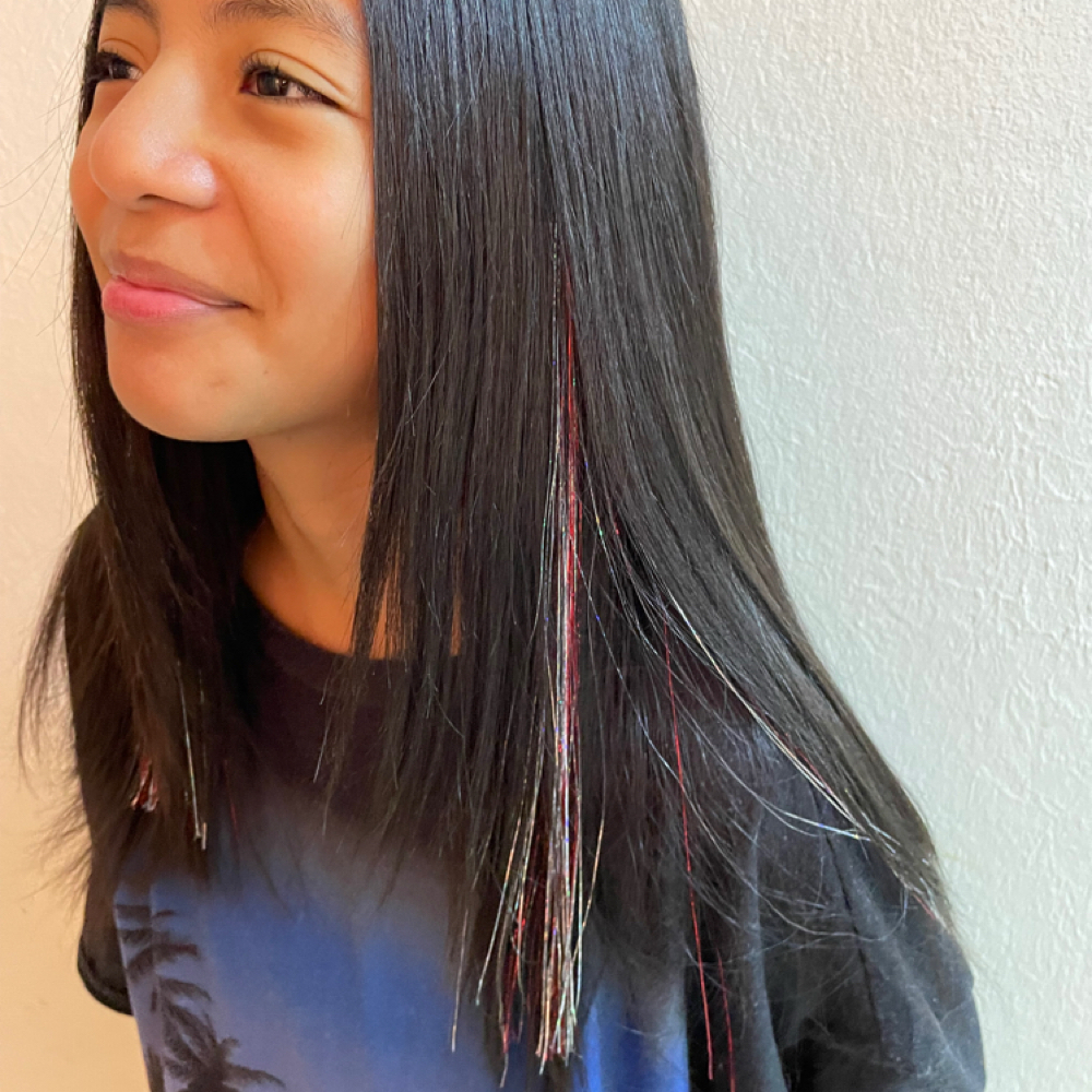 Hair Tinsel at Glam By Kelly in McKinney, TX