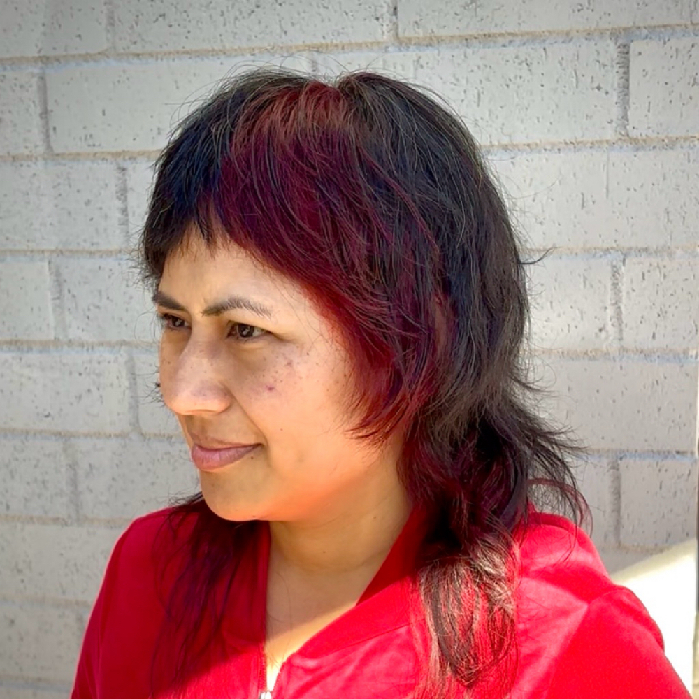 Color Blocking/ Peekaboo at ShabbyCuts222 in Campbell, CA