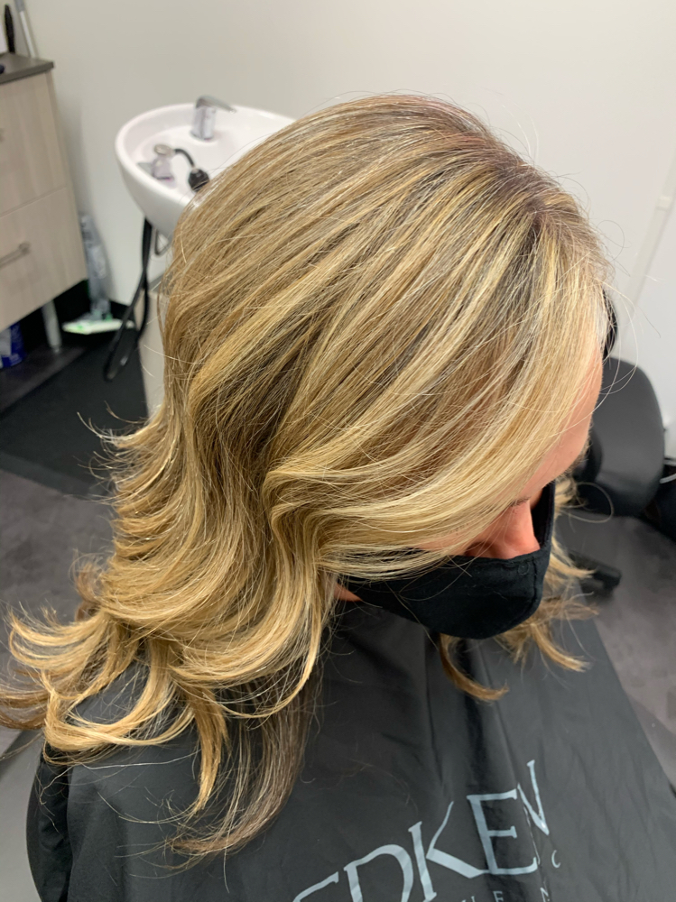 Partial Highlight and Blow-Dry