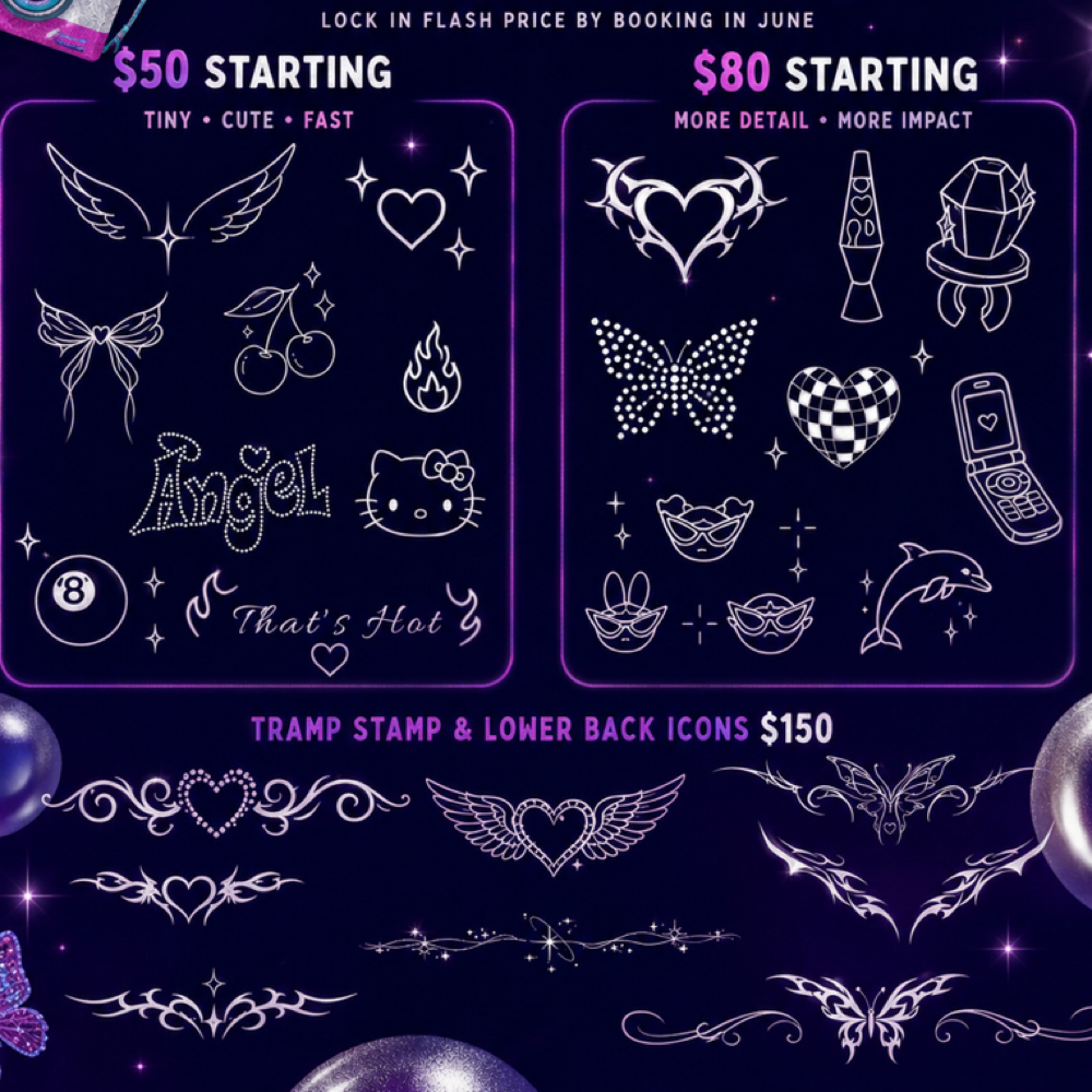 Y2K Tattoo Flash at Dreamy Skn in Phoenix, AZ