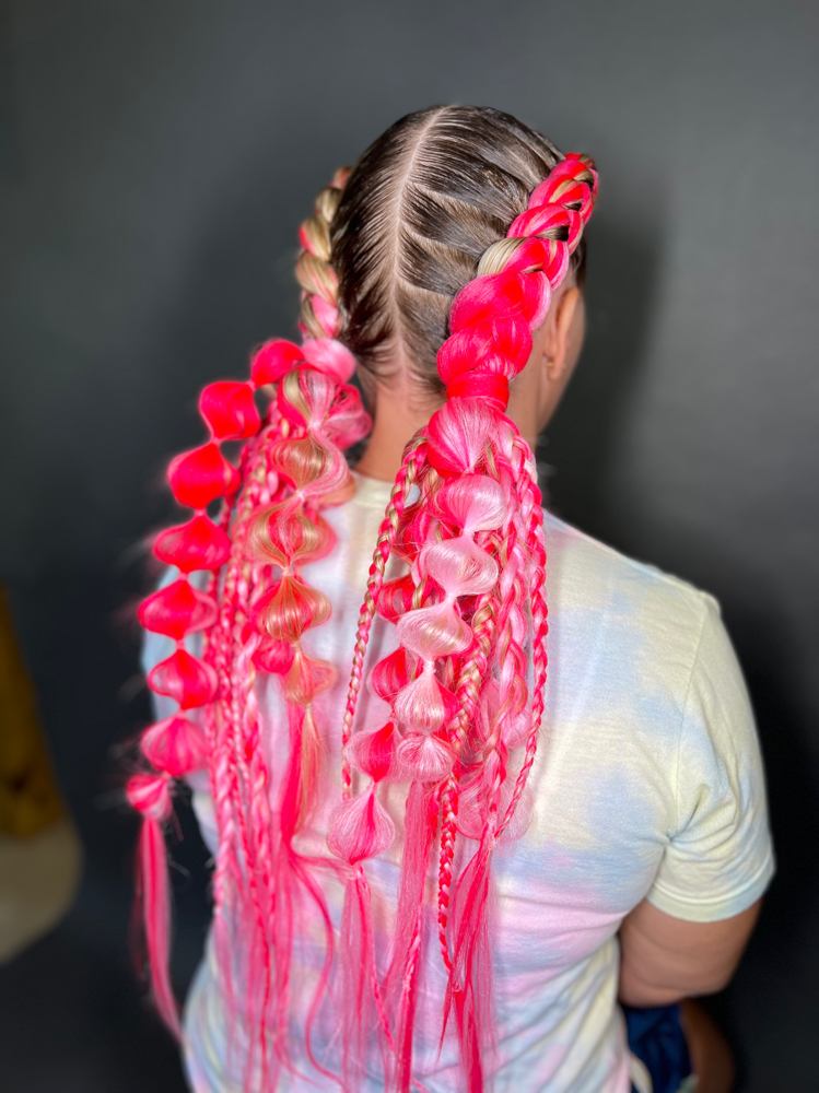 2 Rave Bubble Braids