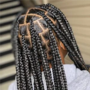 Large Knotless Braids at Hollywood Soul Salon Ouchlesshairbraiding in San Diego, CA