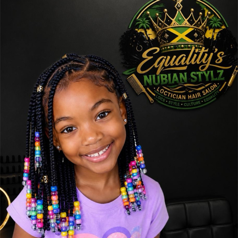 Kids Box Braids w/Beads at Equality’s Nubian Stiylz in Hampton, VA