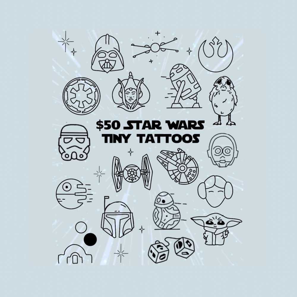 $50 Star Wars Flash at Allie Bloom Tattoos in Cary, NC
