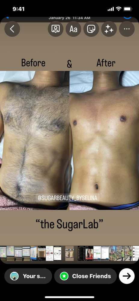 Mens Full Torso Sugar Wax