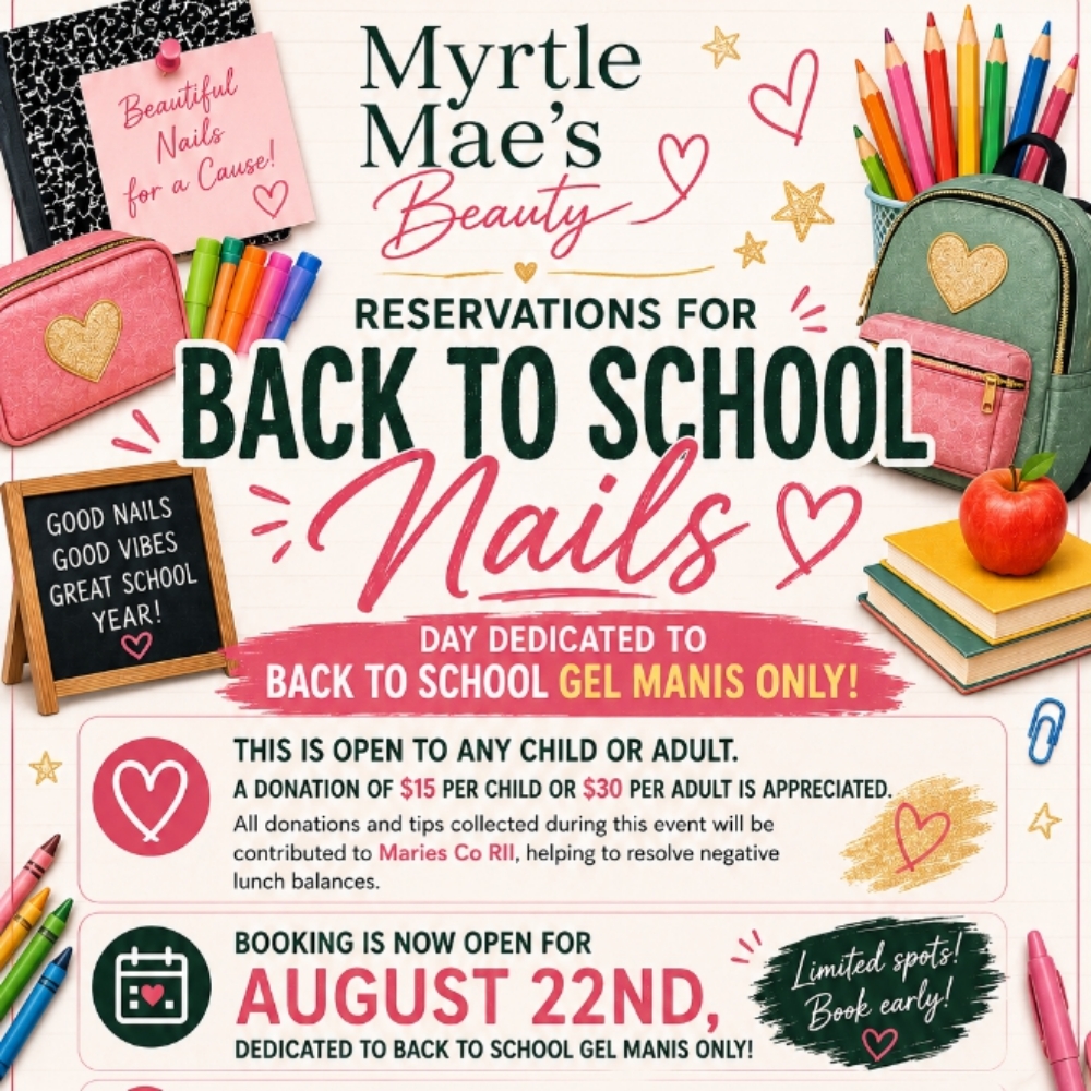 Back To School Nails at Myrtle Mae's Beauty LLC in Belle, MO