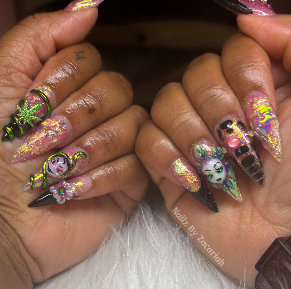Unhinged Freestyles Acrylic at Nailz By Zacariah in Burlington, IA