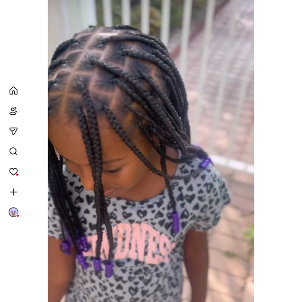 Medium Knotless Braids - Kids at H4HH in Oakland, FL