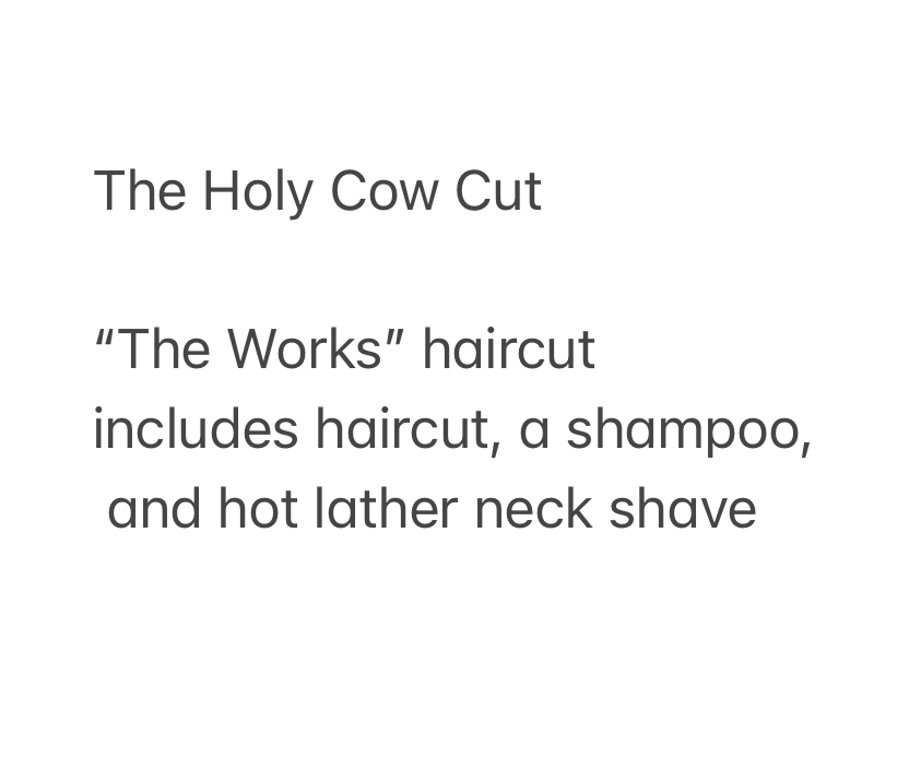 The Holy Cow Cut