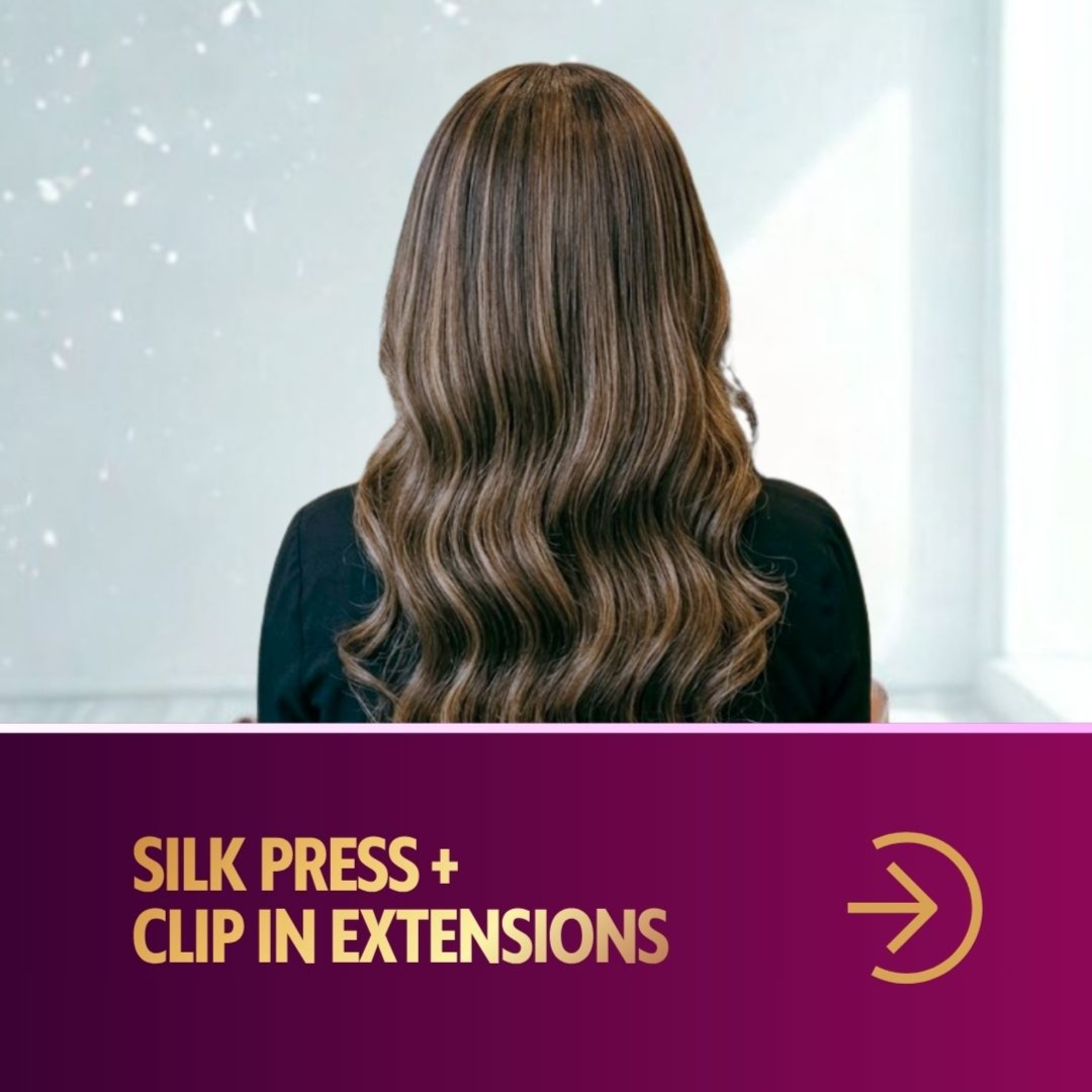 Silk Press + Clip In Extensions at Her Mane Therapy in Lewisville, TX