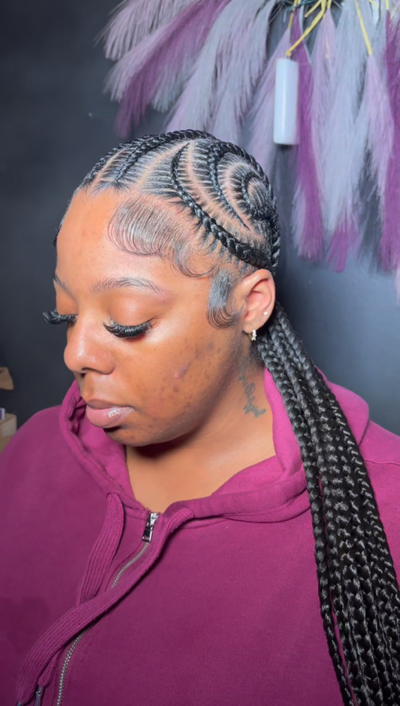 8 Curved Stitched Braids at Lavishlooksbymya in New York, NY