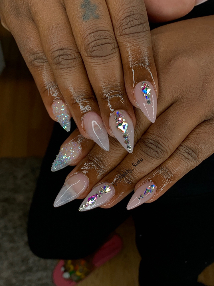 Half Nail Bling (1 Fgr Each Hand)