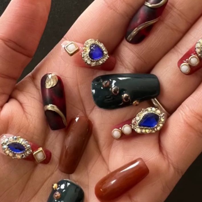 Press-On Removal + Mani + New Set