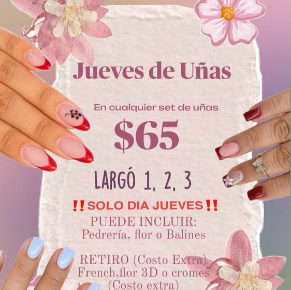 Nail Set Jueves Especial at Gardenias Beauty Salon in North Charleston, SC
