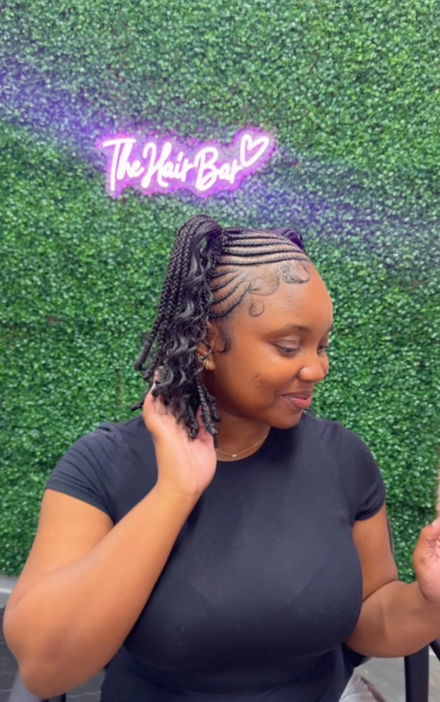 Small Tribal Knotless + Bantu Knots