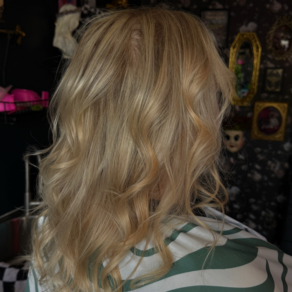 Partial Balayage/Foilayage at The Black Veil Parlor in Hickory, NC