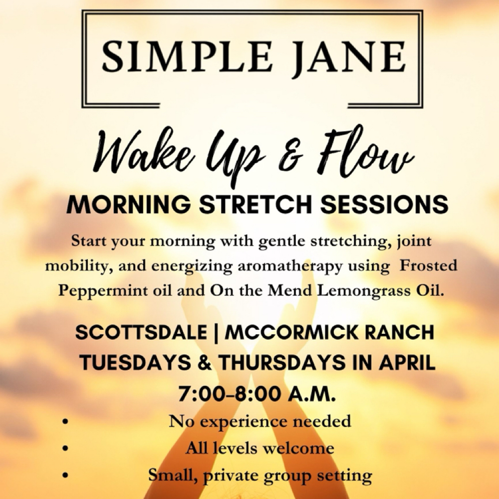 Tuesday morning stretch class at 7 Realms Red Light Spa Experience in Scottsdale, AZ