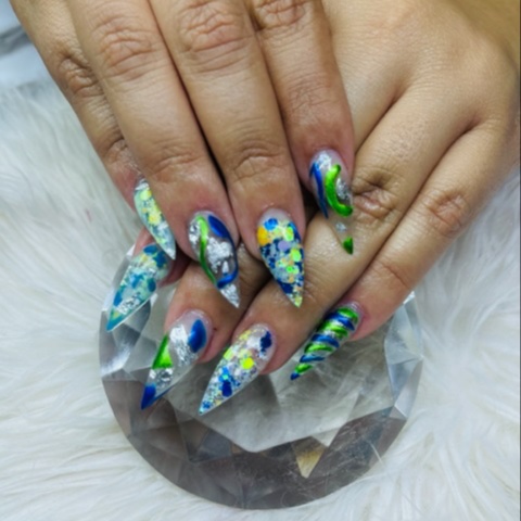 ENCAPSULATED Med Acrylic Full Set at Pretty N Polished Nails by Mi Mi in Suffolk, VA