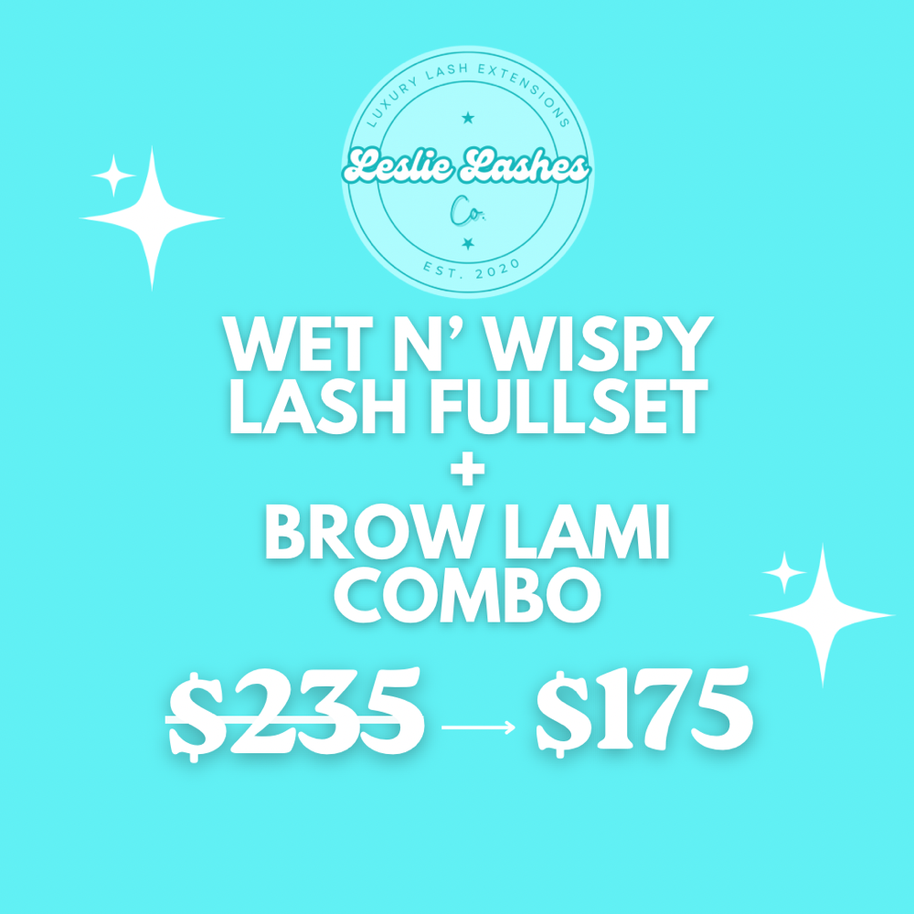 wet set + brow lami combo
