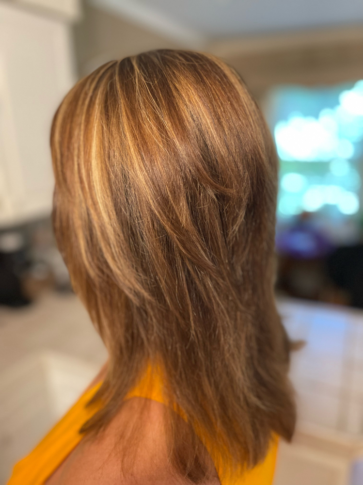 Multidimensional Color Foiling/cut at Blue Iris Mobile Hairstylist in Raleigh, NC