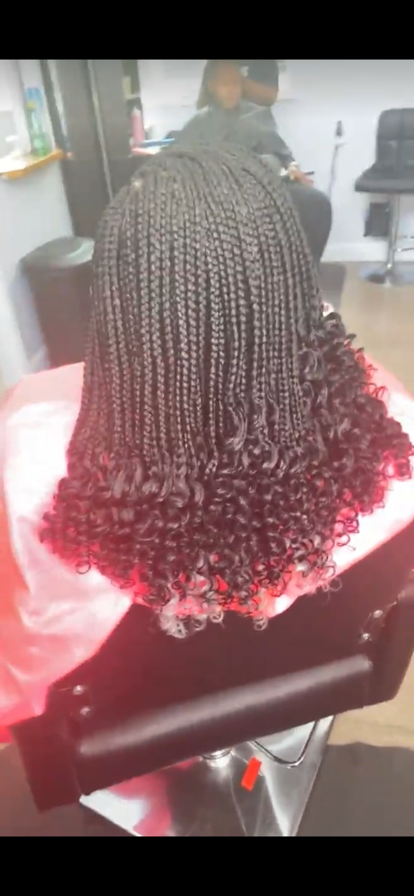 Small Box Braids W/ Curled Ends