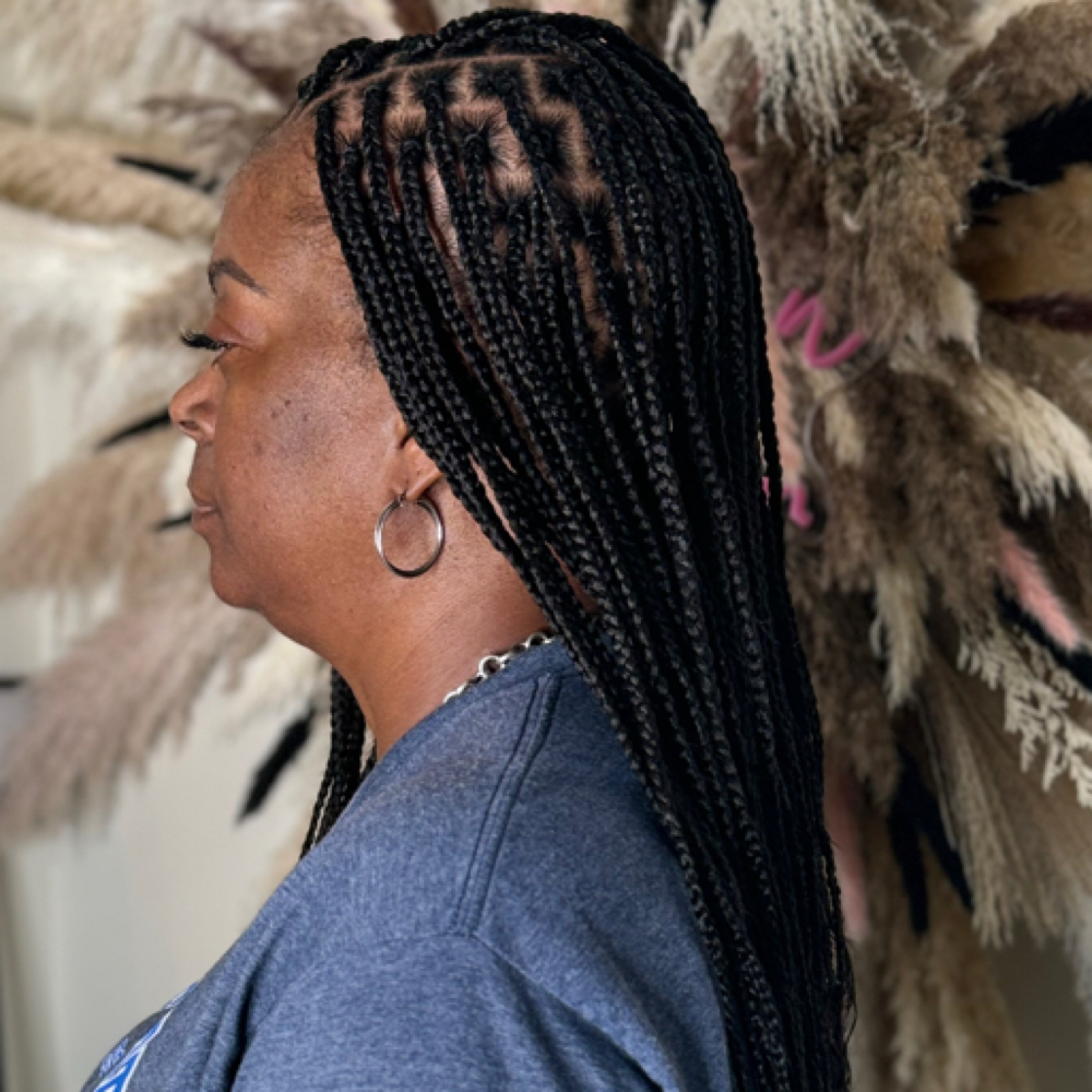 Smedium Knotless Braids at Akennas Braids in Chesapeake, VA