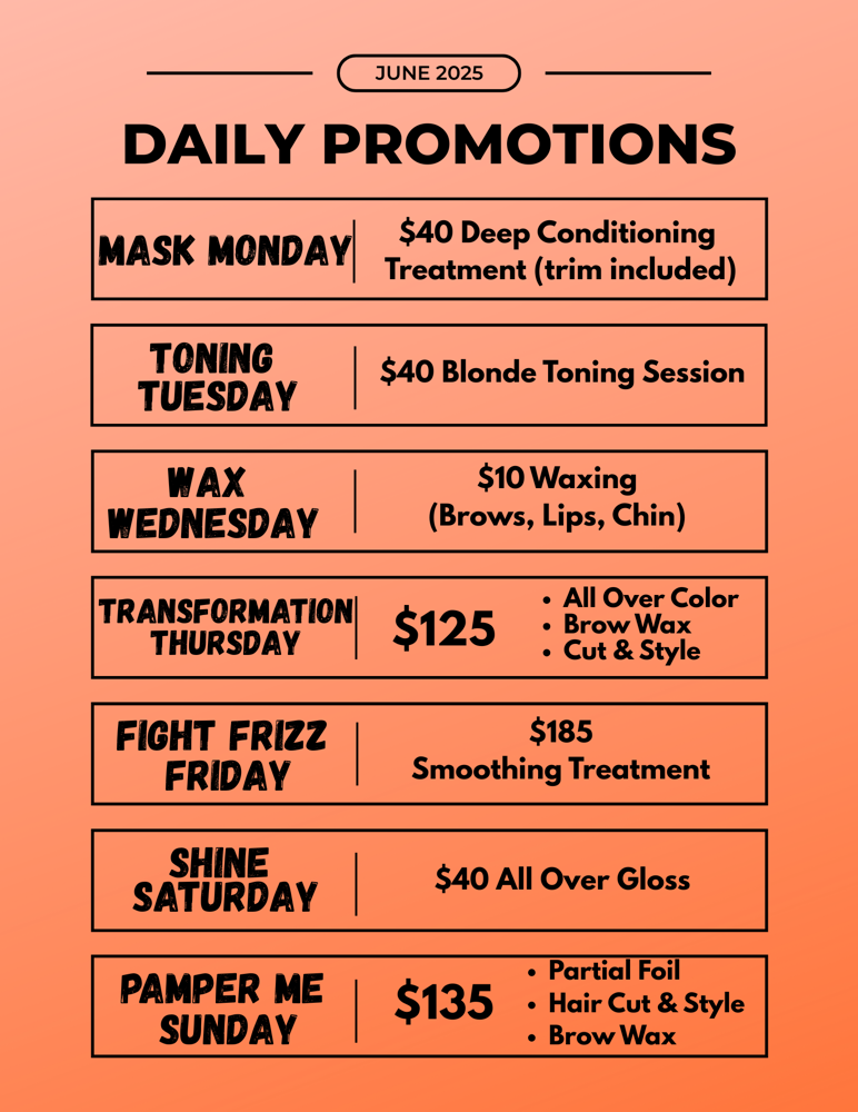 June Daily Specials