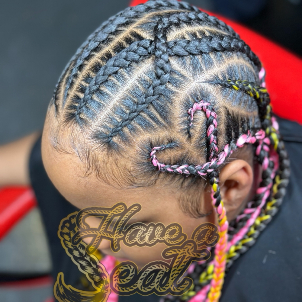 Feed In/Stitch Braids to the back at Have A Seat LLC in Glendale, WI
