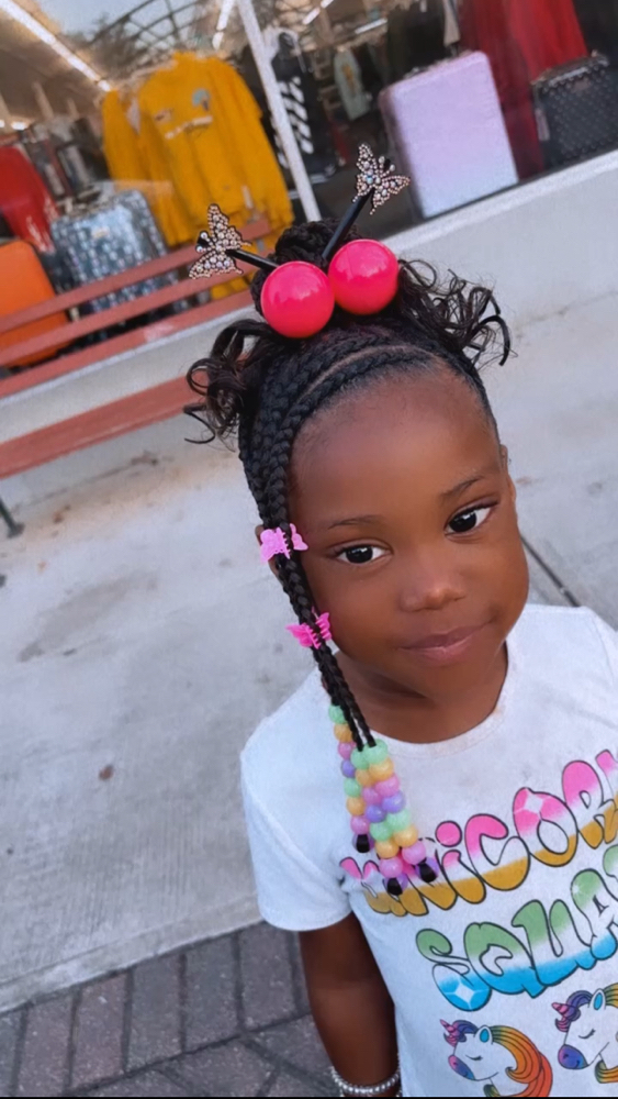 Kid Braids (w/weave) (9 And Under)