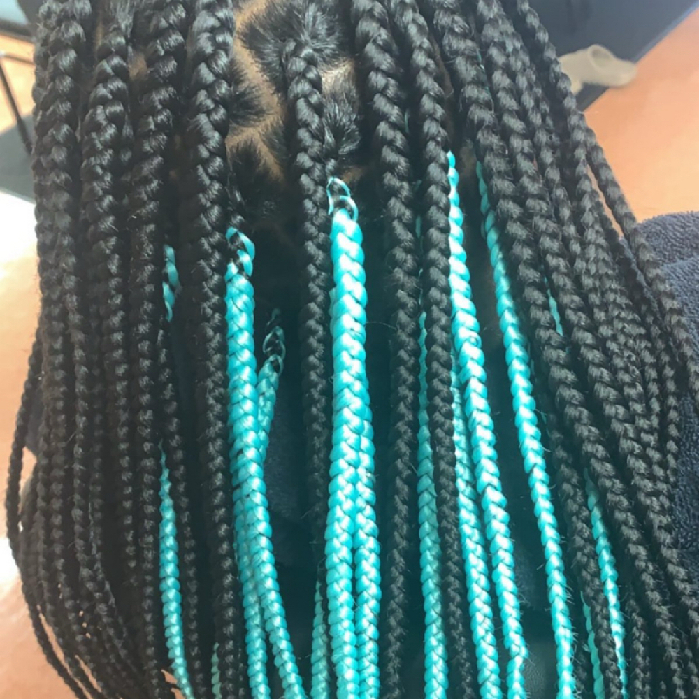 Kids Medium Knotless Braids at The Perfect Touch Beauty & Barber Salon in Bridgeport, CT