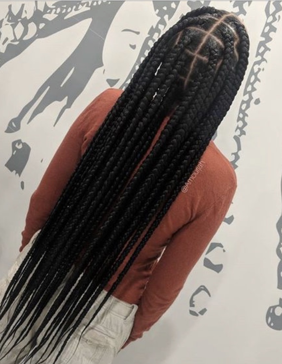 Large Knotless Braids Butt Length at C&C Hair Collection in Palos Hills, IL