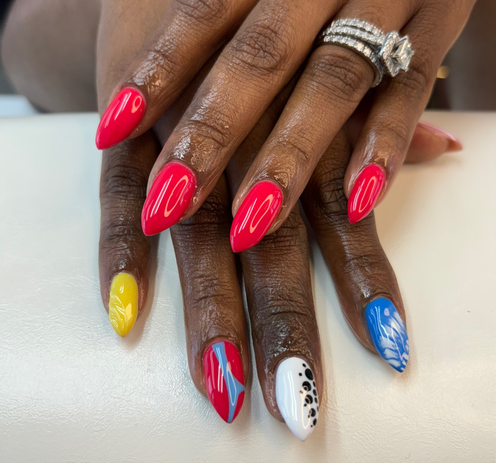 Half & Half Nail Art