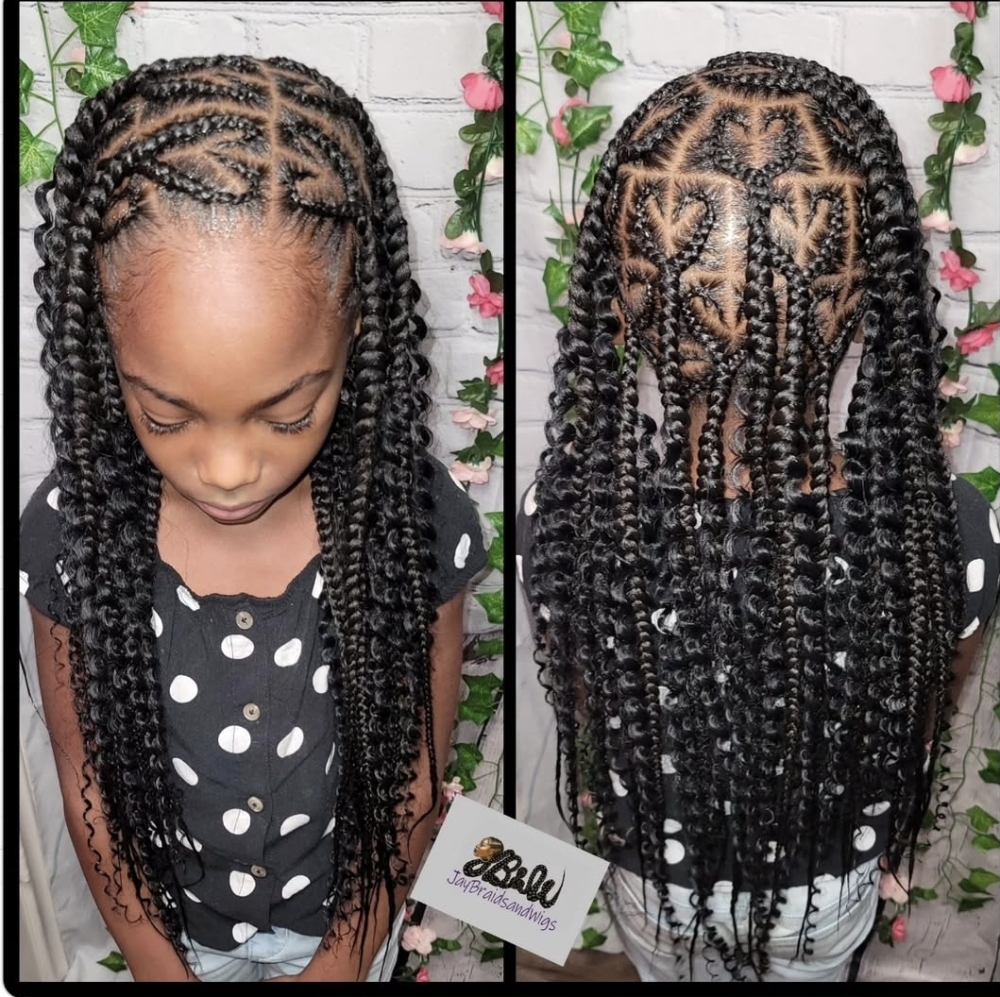 Heart Knotless Braids at Jaybraidsandwigs in Baytown, TX