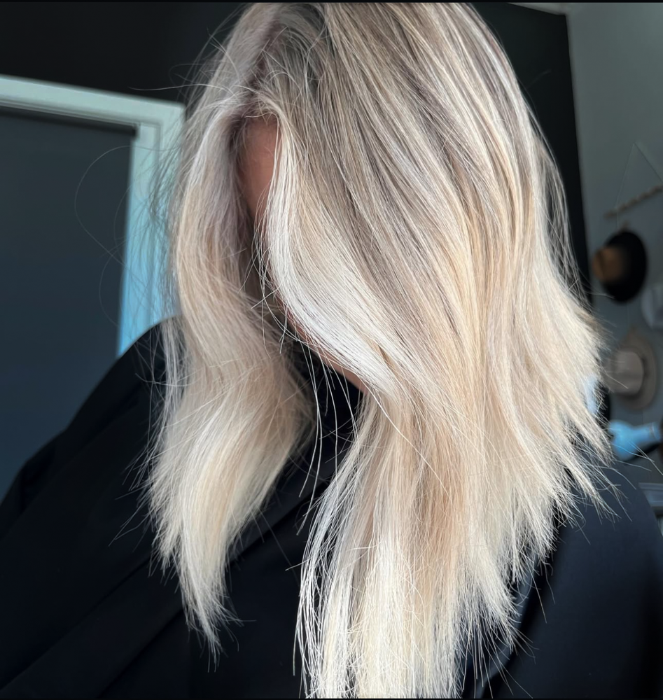 Partial Foil/Balayage+Toner+Blowout