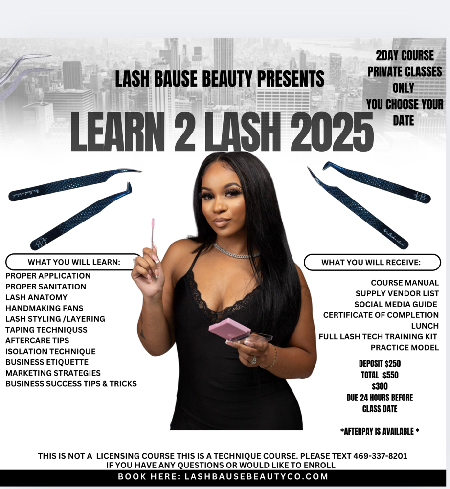 3 DAYLASH COURSE YOU PICK YOUR DAYS
