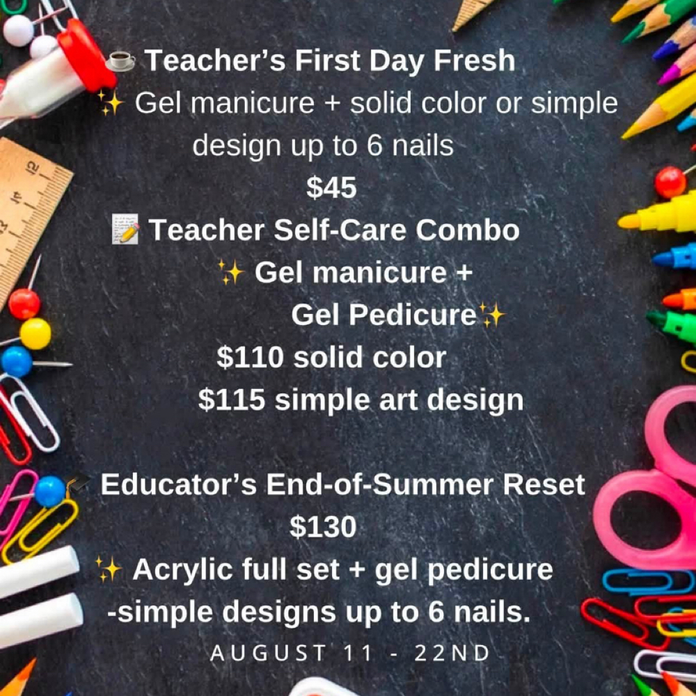 Back To School Teacher at Lexxahh’s Luxury Nail Lab in Hartville, OH