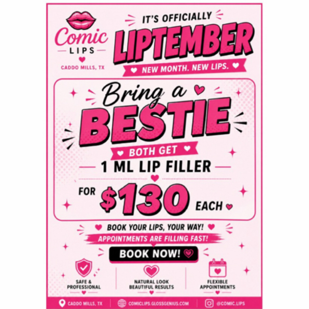 LIPTEMBER- Bring A Bestie at Comic Lips Co. in Caddo Mills, TX