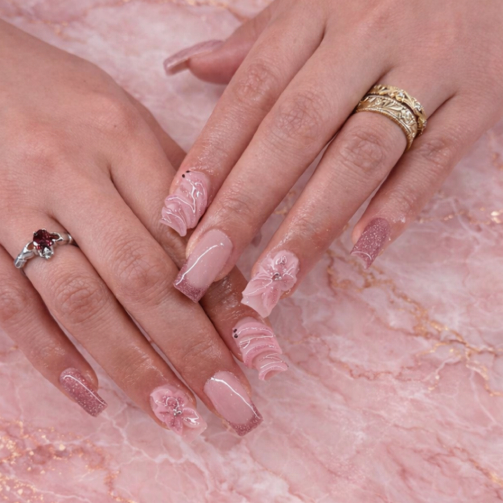 Nail enhancment with designs at NAILICURE in KILLEEN, TX