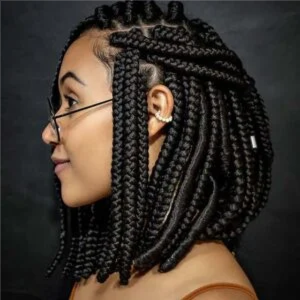 Small Box Braid Bob at Hollywood Soul Salon Ouchlesshairbraiding in San Diego, CA