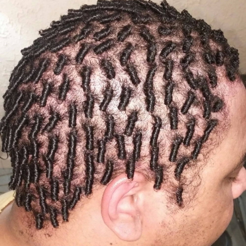 Starter Locs - Comb Coil at Twistykinks & Twist of Elegance Esthetics in Jacksonville, AR
