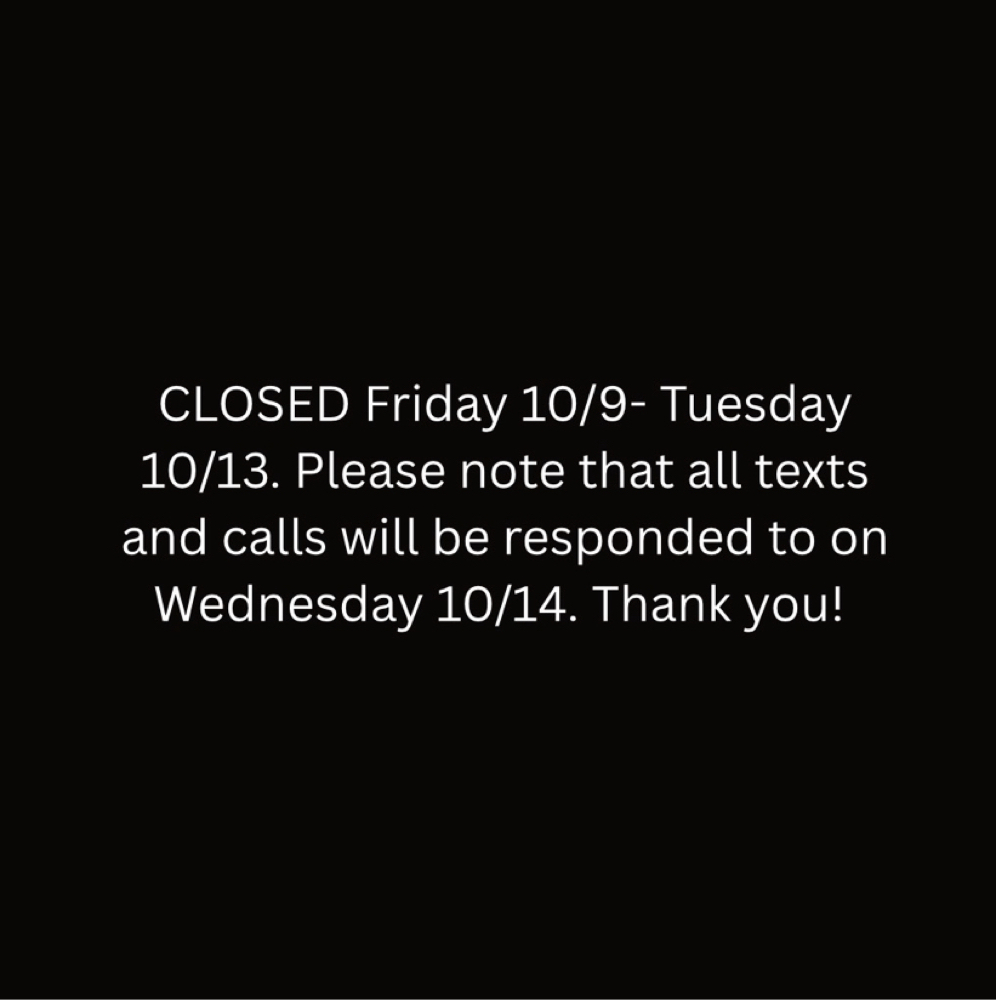 Closed 10/9-10/13 at Artisan Salon & Barber Studio in Lake Mary, FL